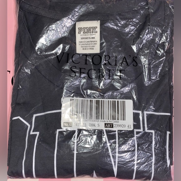 Victoria’s Secret Pink tee pink Bling dog campus  tee pink sequin dog holo gray - Picture 7 of 9